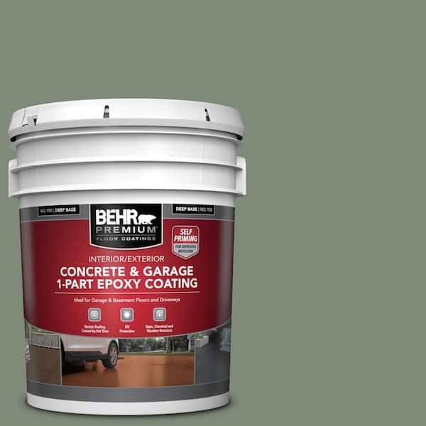 5 gal. #N400-5 Thai Basil Self-Priming 1-Part Epoxy Satin Interior/Exterior Concrete and Garage Floor Paint