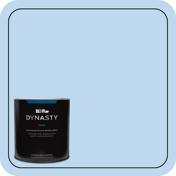 BEHR DYNASTY 1 qt. #P520-1 First Rain Satin Enamel Interior Stain-Blocking Paint and Primer