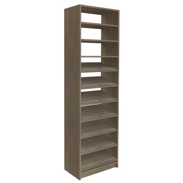 SimplyNeu 14 in. D x 25.375 in. W x 84 in. H Coastal Haven Shoe Storage Tower Wood Closet System Kit