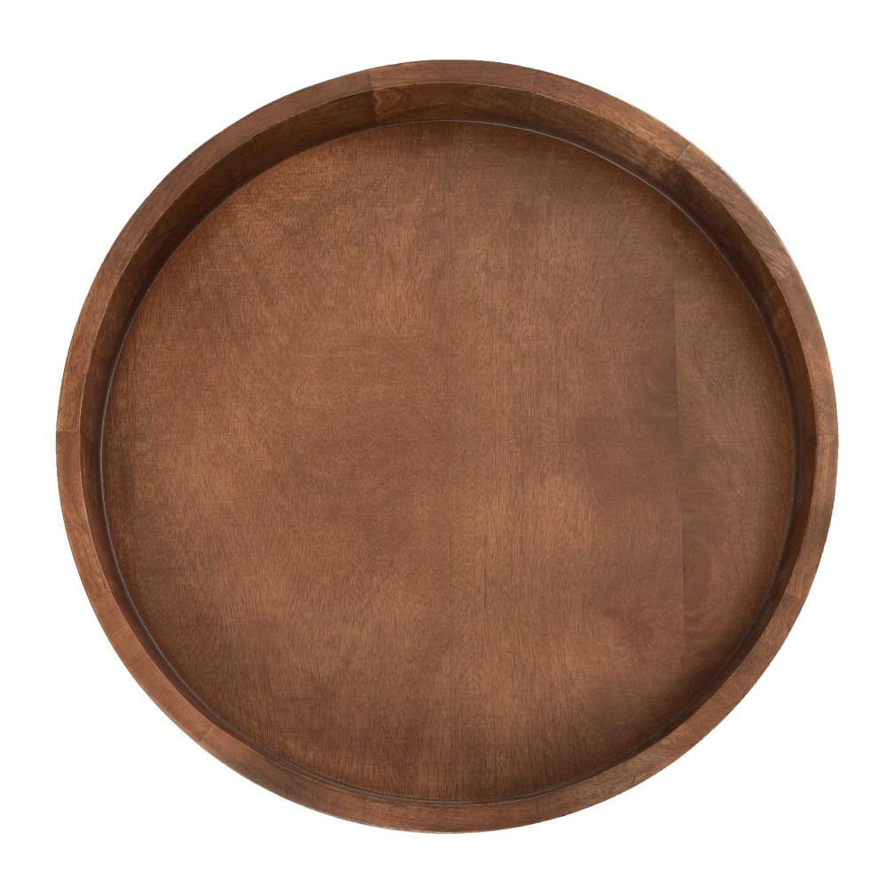 Avery Round Walnut Brown Mango Wood Side Table
