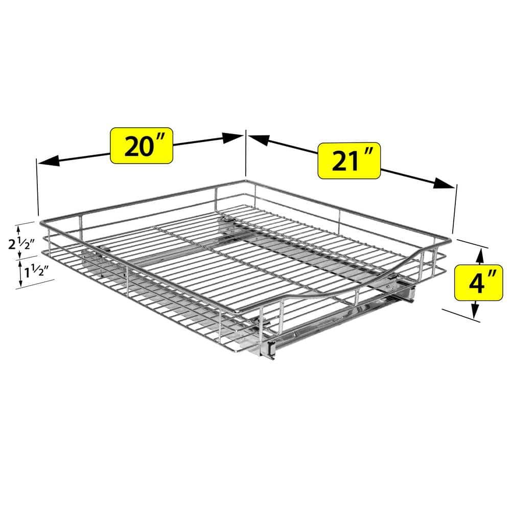 Chrome 20" x 21" Slide Out Cabinet Organizer