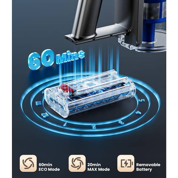 LAIFUCAM 500W Bagless Cordless Stick Vacuum Cleaner 40Kpa Suction