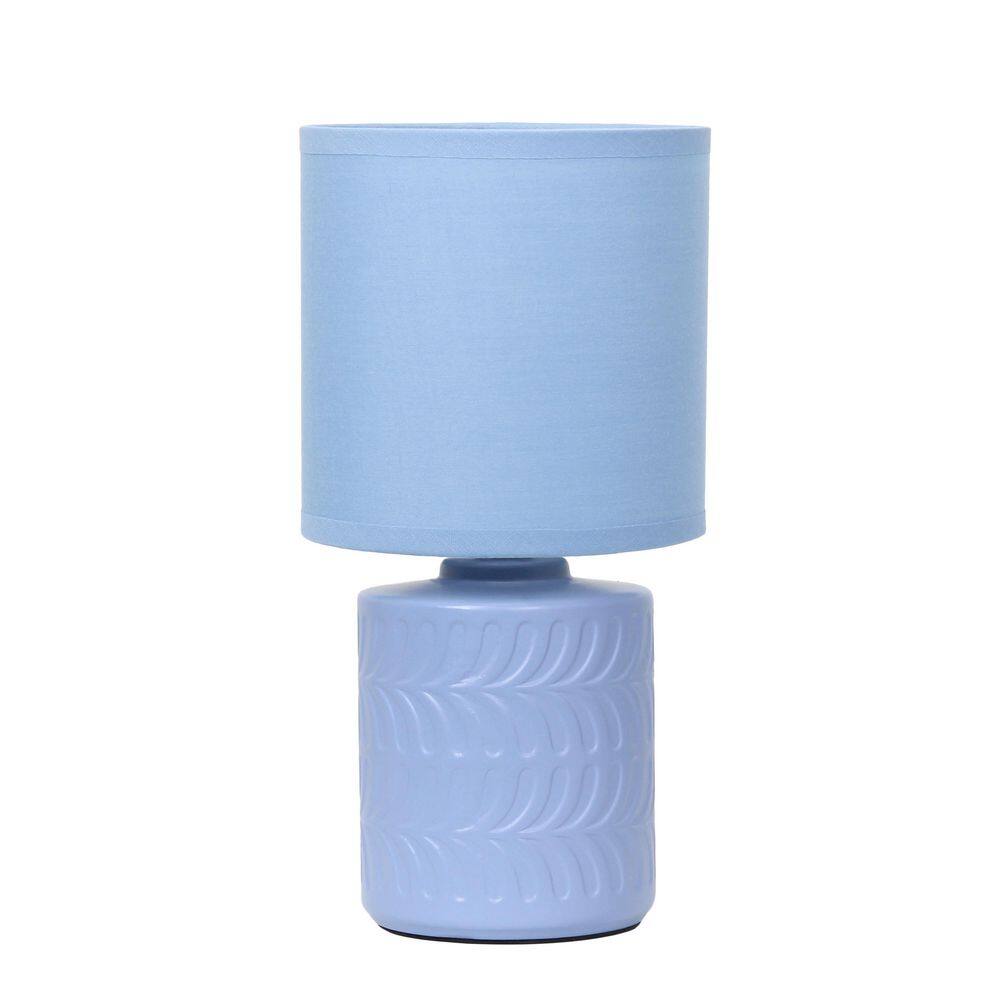 10 Floral Ceramic Table Lamp, Blue Base with Drum Shade for Bedroom or Living Room price history on PriceWatchPro