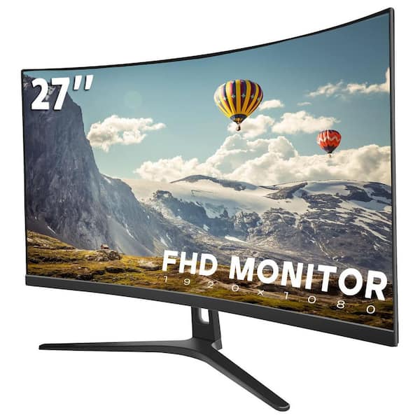 27 in. Curved VA Panel FHD Monitor, 100Hz, 120% sRGB, Ultra-Thin Bezel, Blue Light Filter, HDMI/VGA, Black