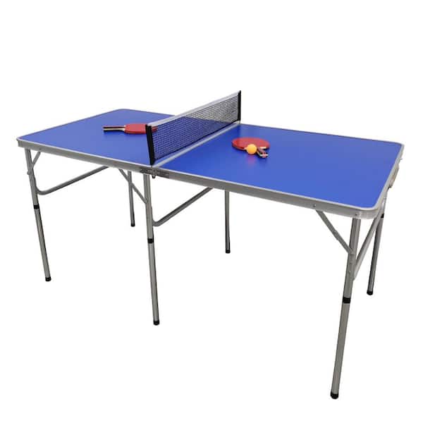 Trademark Innovations 60 in. Portable Ping Pong Table Tennis Games Set with Paddles and Balls (Orange)