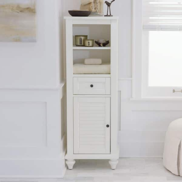 Hamilton 18 in. W x 14 in. D x 52.5 in. H White Freestanding Linen Cabinet