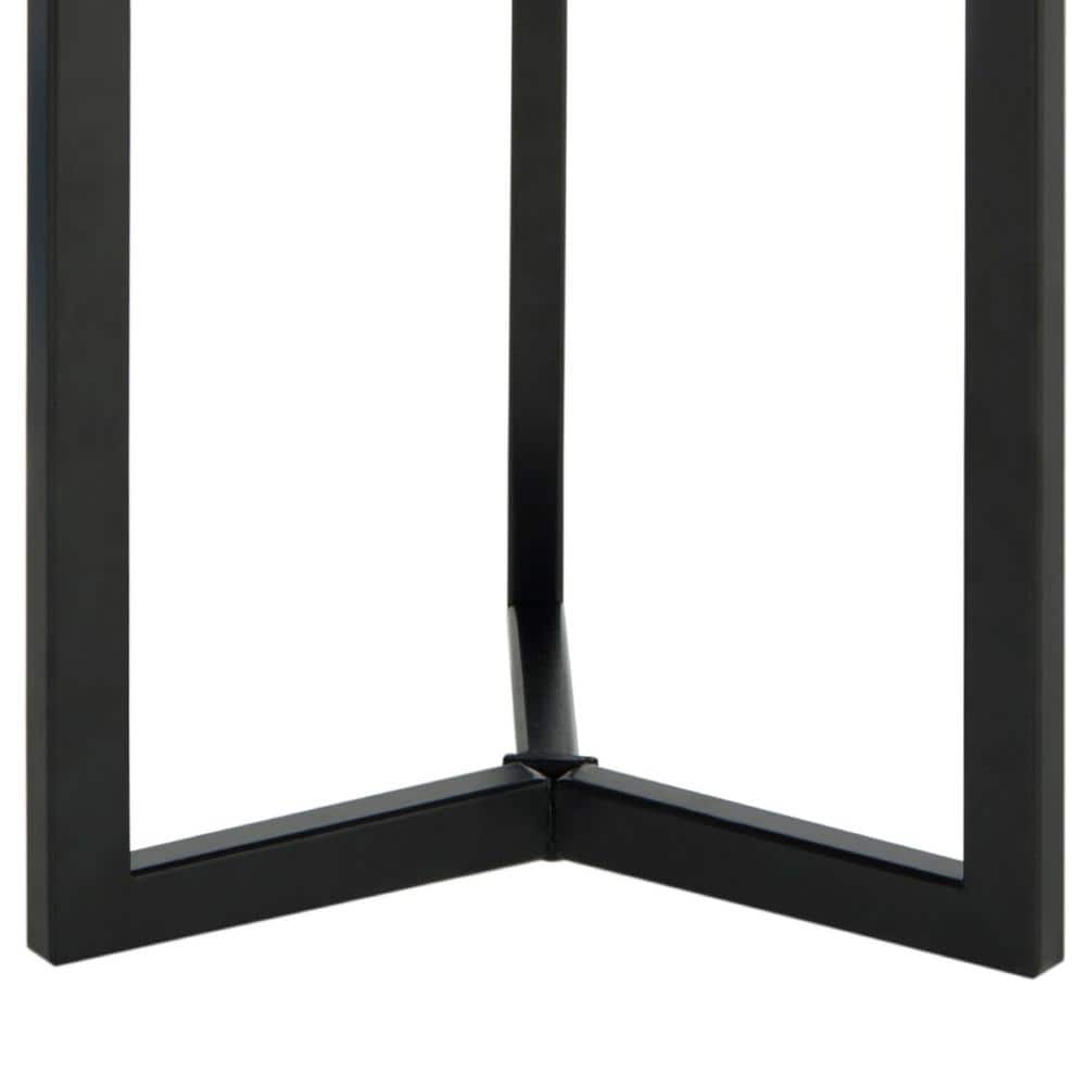 Modern Round Lacquered Metal End Table with Geometric Base
