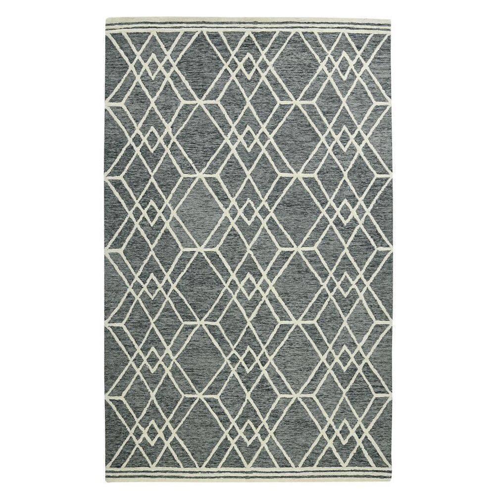 2' X 3' Gray And Ivory Wool Geometric Hand Hooked Area Rug price history on PriceWatchPro