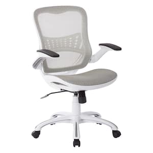 Riley 24.5 in. wide White Upholstered Ergonomic Office Chair with Adjustable Height