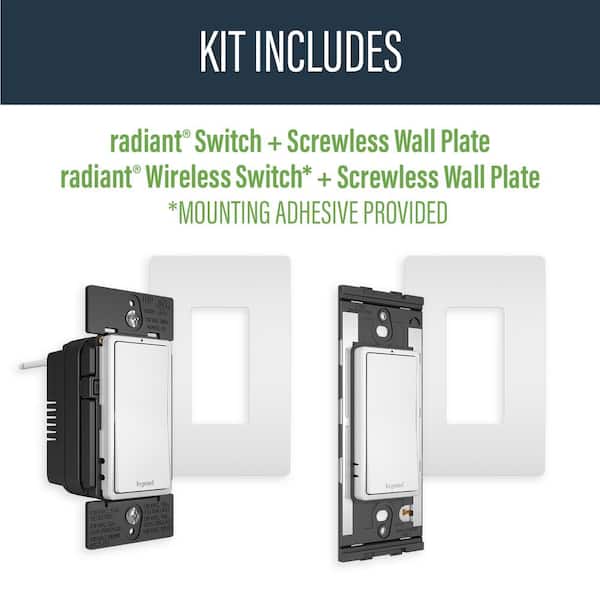 Legrand Radiant Easy 3-Way Switch Kit, White