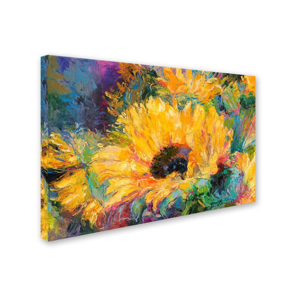Blue Sunflowers Canvas Art for Kids Nursery
