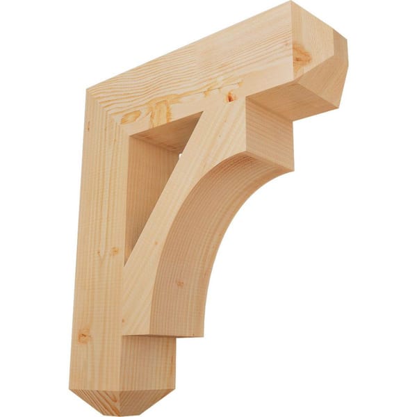 Ekena Millwork 5.5 in. x 28 in. x 24 in. Douglas Fir Westlake Craftsman Smooth Bracket