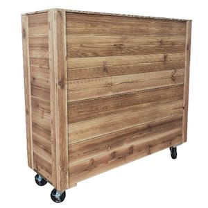 40 in. x 12 in. x 36 in. Rolling Carbonized Wood Planter Barrier
