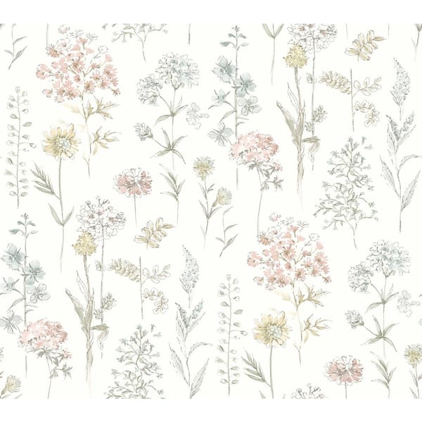 Bergamot Pastel Multi-Colored Pre-Pasted Non-Woven Wallpaper