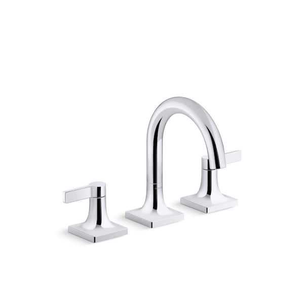 KOHLER Venza 8 in. Widespread Double Handle Bathroom Faucet in Polished Chrome