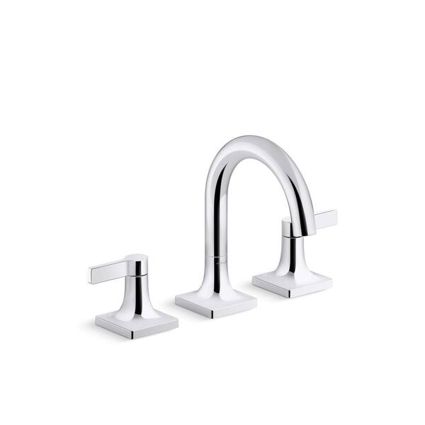 KOHLER Venza 8 in. Widespread Double Handle Bathroom Faucet in Polished
