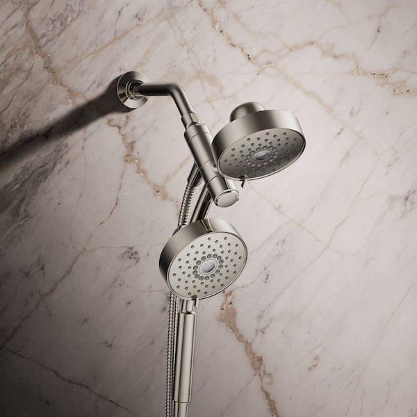 KOHLER Purist 3-Spray Patterns 6 in. Dual Wall Mount Shower Heads