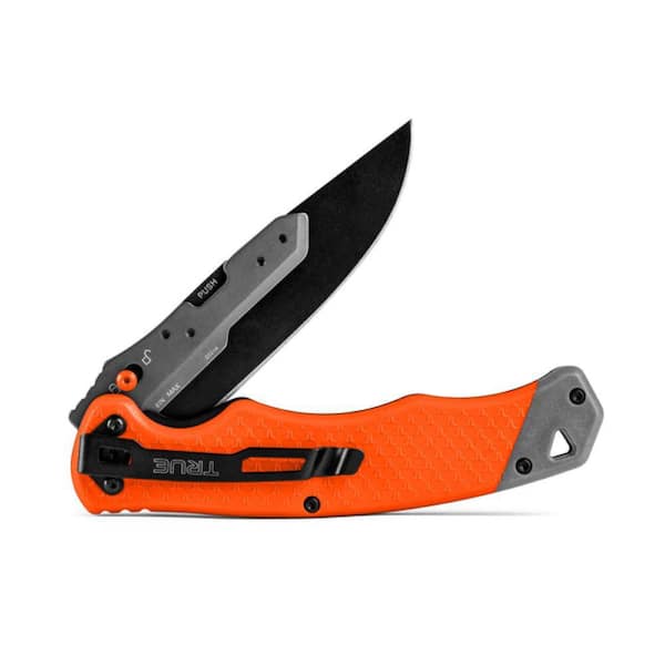 Swift Edge 4 in. Drop-Point Replaceable Blade Folding Knife with Orange Tpr Handle