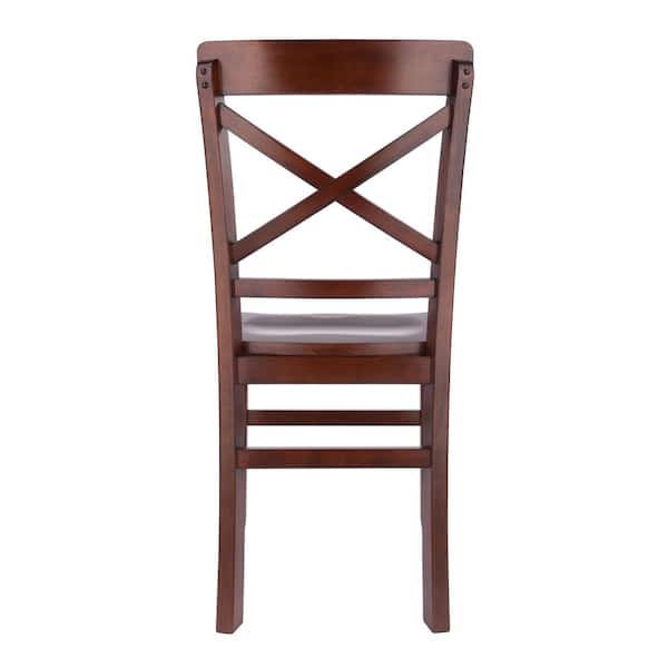 Winsome Wood Xenia Walnut Solid Wood X-Back Chair Set of 2 94255