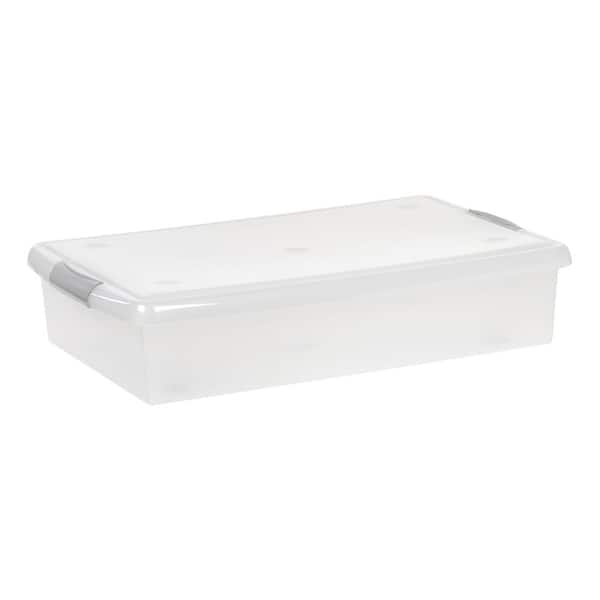 40 qt. /10 gal. Under Bed Storage Containers, Plastic Storage Bins with Lids, Clear