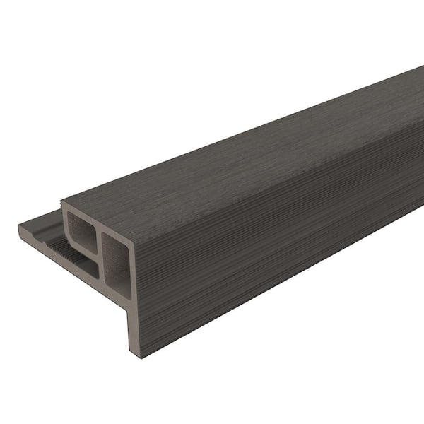 NewTechWood European Siding System 3.5 in. x 2.1 in. x 8 ft. Argentinian Silver Gray Composite Siding End Trim for Belgian Board