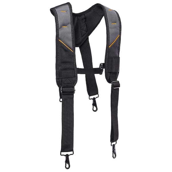 Universal one-size-fits-all Black Comfort Padded Suspenders with ClipTech  attachment points and rugged construction