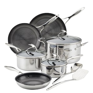 11-Piece Stainless Steel Nonstick Cookware Set SteelShield Clad  in Silver