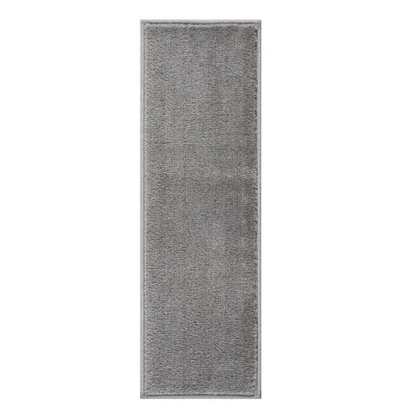 SUSSEXHOME Trellisville Collection Solid Gray 9 in. x 28 in. Polypropylene Stair Tread Cover (Set of 15)