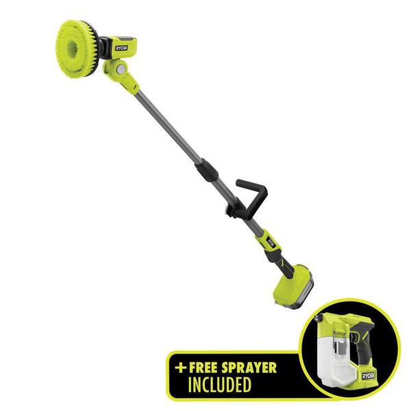 Ryobi ONE+ 18V Cordless Telescoping Power Scrubber with Cordless Handheld Sprayer (Tools Only)