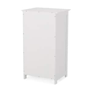 NAT 17 in. W x 13.5 in. D x 30.25 in. H White Linen Cabinet with Doors, Drawer and Shelves