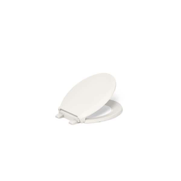 KOHLER Cachet Nightlight QuietClose Round Closed Front Toilet Seat in Biscuit