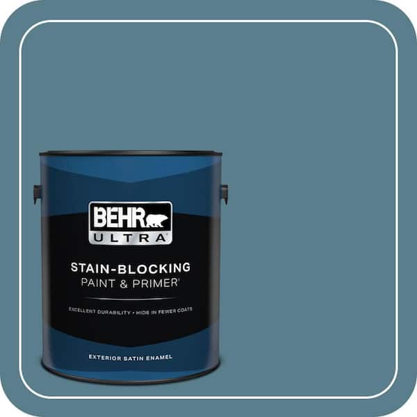 BEHR ULTRA 1 gal. Home Decorators Collection #HDC-FL14-11 Cotton Denim Satin Enamel Exterior Paint & Primer
