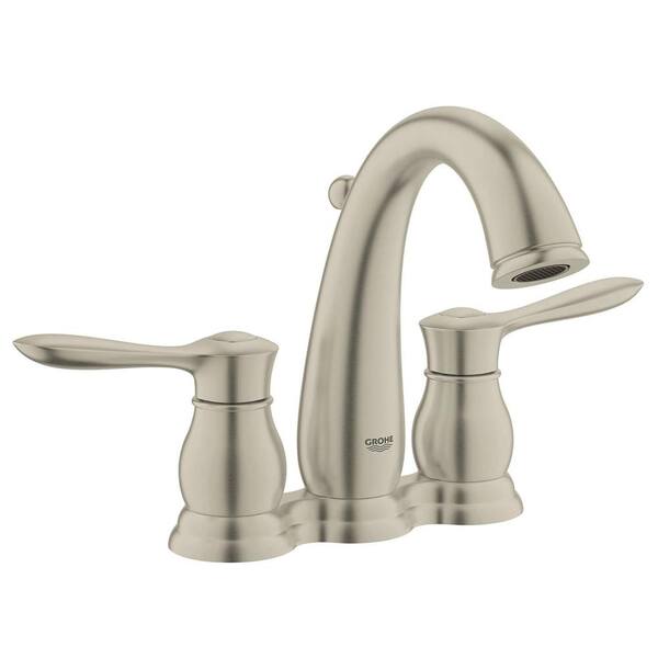 GROHE Parkfield 4 in. Centerset 2-Handle Bathroom Faucet in Brushed Nickel