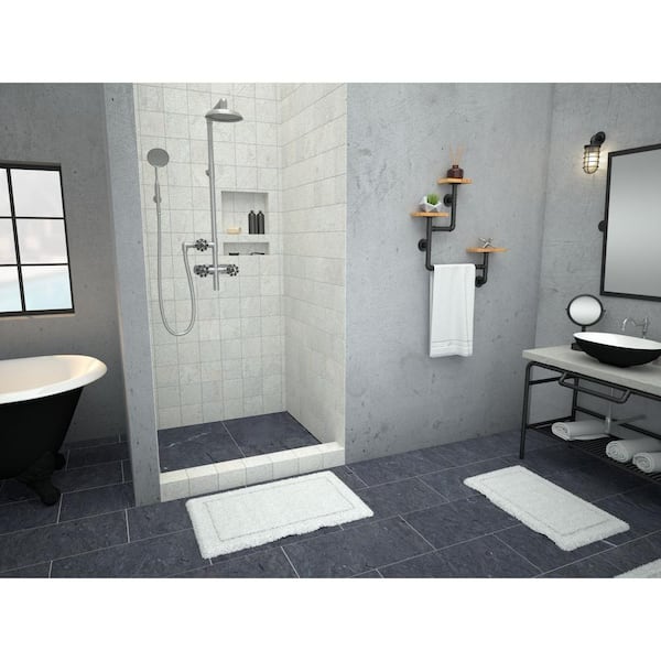 WonderFall Trench 36 in. x 36 in. Single Threshold Shower Base with Right Drain and Tileable Trench Grate