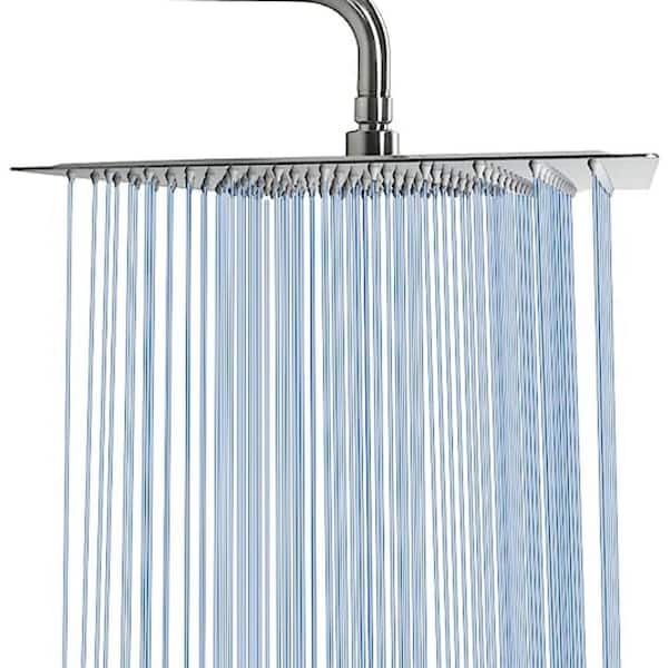 Unbranded Rain Shower head 3-Spray Patterns with 2.5 GPM 16 in. Wall Mount Rain Fixed Shower Head in Brushed Nickel.