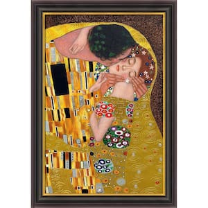 The Kiss (Luxury Line) by Gustav Klimt Opulent Framed Abstract Oil Painting Art Print 30 in. x 42 in.