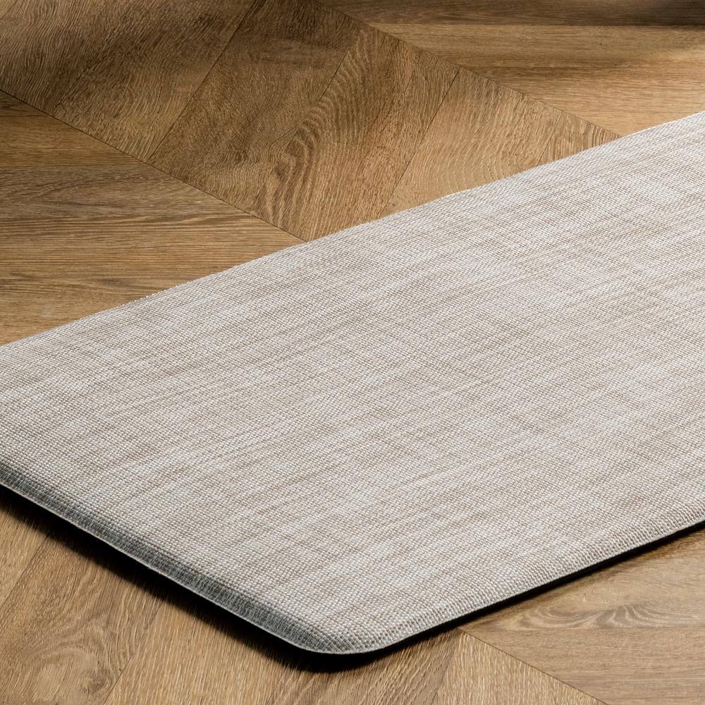 Off-White PVC and Polyester Anti-Fatigue Comfort Mat