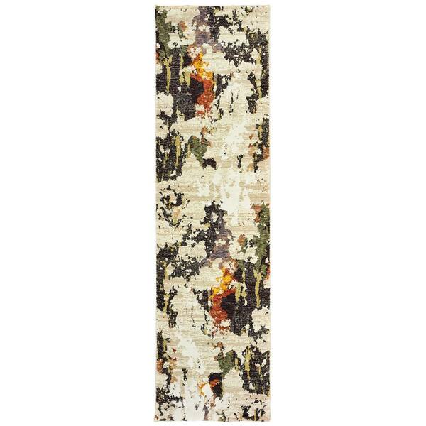 AVERLEY HOME Evans Beige/Charcoal 2 ft. x 8 ft. Casual Abstract Runner Rug