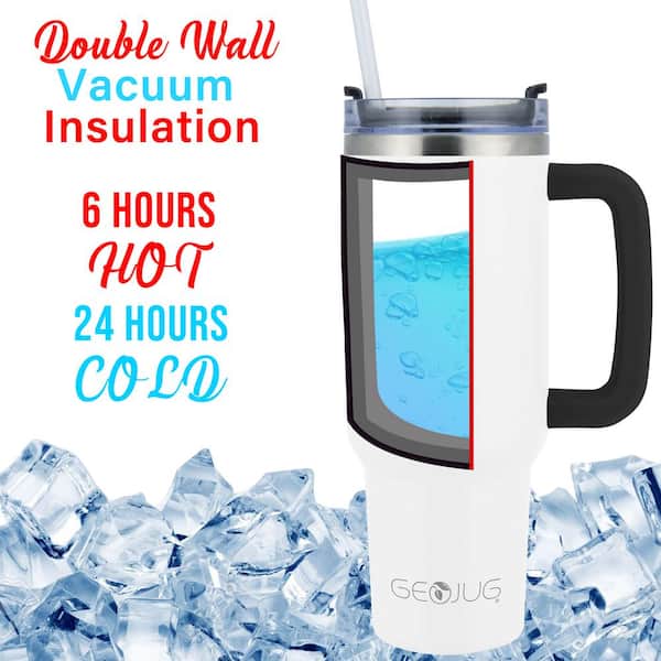 Brentwood Geojug 40 Oz. Insulated Cream Stainless Steel Tumbler