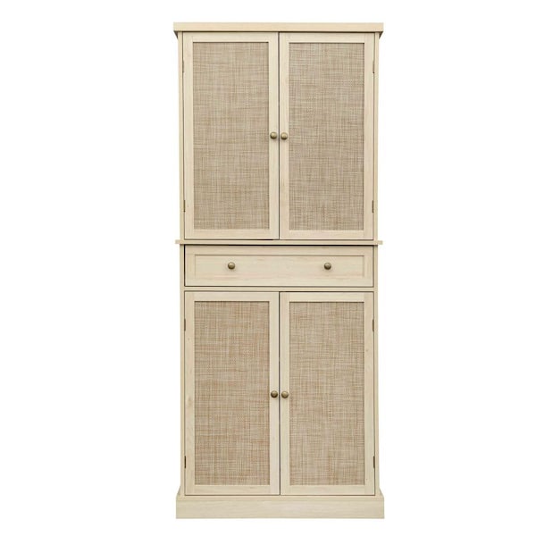 Anky 29.93 in. W x 15.75 in. D x 72.33 in. H Brown Particle Board Freestanding Bathroom Linen Cabinet in Natural