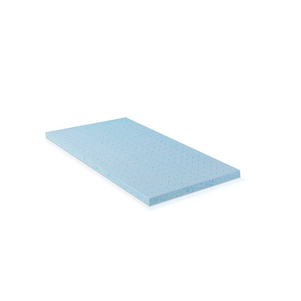 Twin Light Blue Gel Foam Mattress Topper