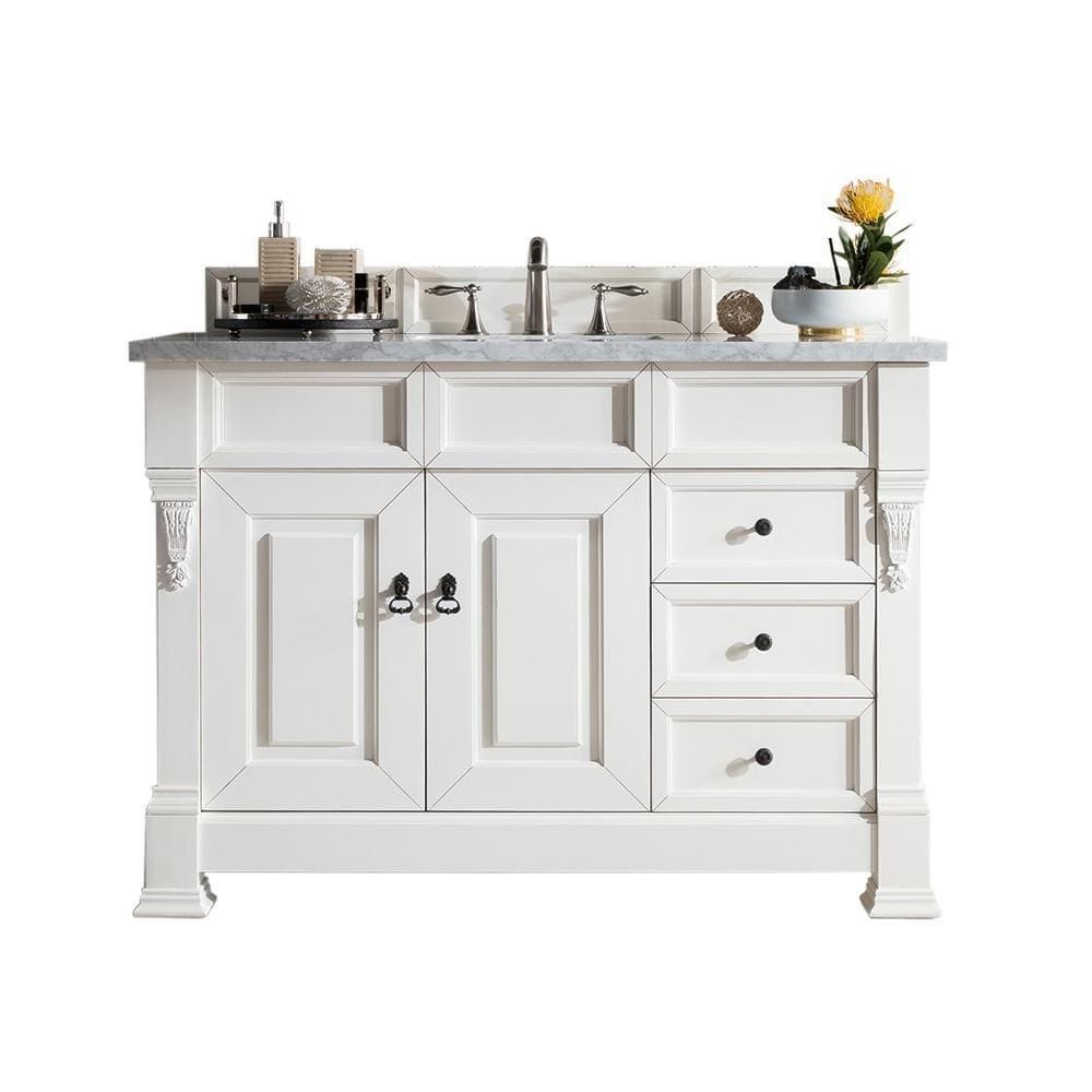 Brookfield 48 in. W x 23.5 in. D x 34.3 in. H Bath Vanity in Bright White w
