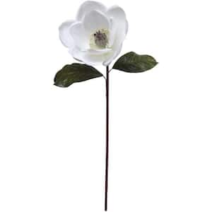 24 in. White Indoor Artificial Magnolia Flower (Set of 12) Floral Arrangements, Floral Home by Artificial Flowers