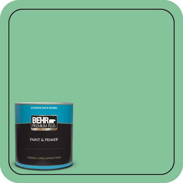 BEHR PREMIUM PLUS 1 qt. #P410-4 Willow Hedge Satin Enamel Exterior Paint & Primer