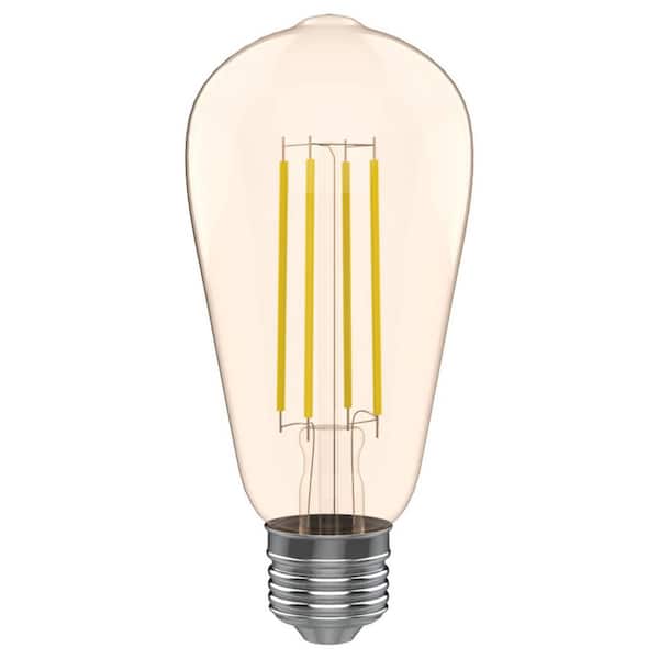 Viribright 40-Watt Equivalent ST19 Decorative Bulb Amber Glass Filament Vintage Style Led Light Bulb Warm White (1-Pack)