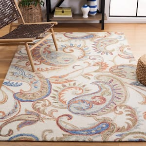 Micro-Loop Ivory/Rust 5 ft. x 8 ft. Abstract Persian Area Rug