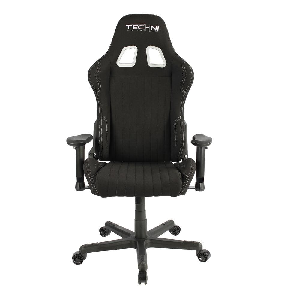Racer High-Back Black Fabric Ergonomic Gaming Chair with Memory Foam