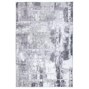 Contemporary Abstract Gray 5 ft. x 7 ft. Area Rug