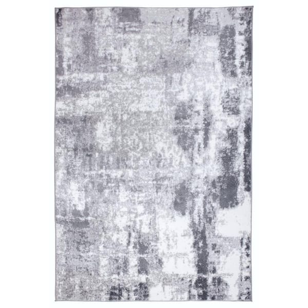 World Rug Gallery Contemporary Abstract Gray 7 ft. 10 in. x 10 ft. Area Rug