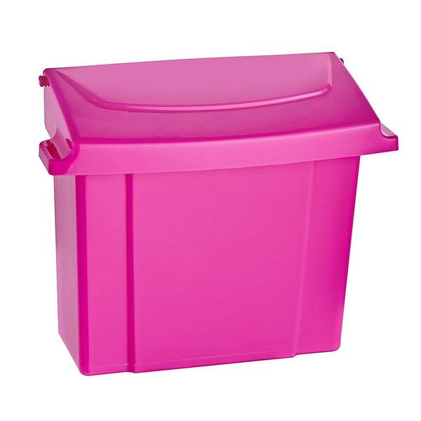 Alpine Industries Pink Durable Plastic Sanitary Napkin Receptacle